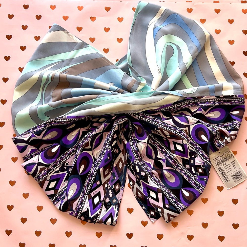 Emilio Pucci Rombi And Marmo-Print Silk Cape